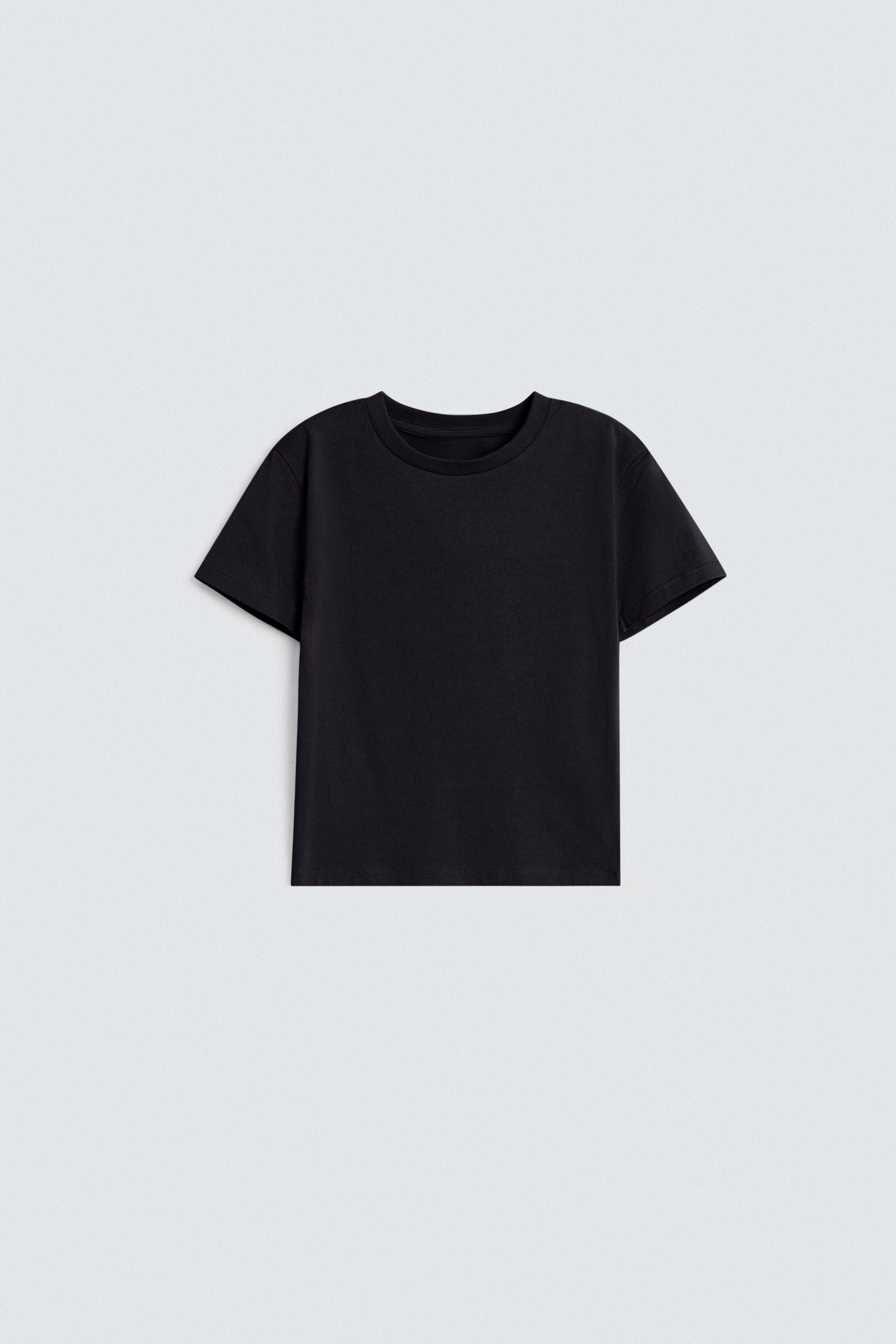 By Shaday Women's Slim Fit Crew Neck T-Shirt in Black