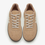 By Shaday Women's Contrast Stripe Suede Sneakers in Brown