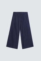 By Shaday Women's Cropped Wide Leg Pants in Dark Blue