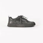 By Shaday Men's Charcoal Grey Faux Leather Trainers