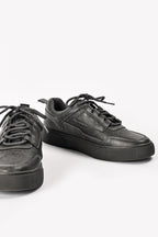 By Shaday Men's Charcoal Grey Faux Leather Trainers