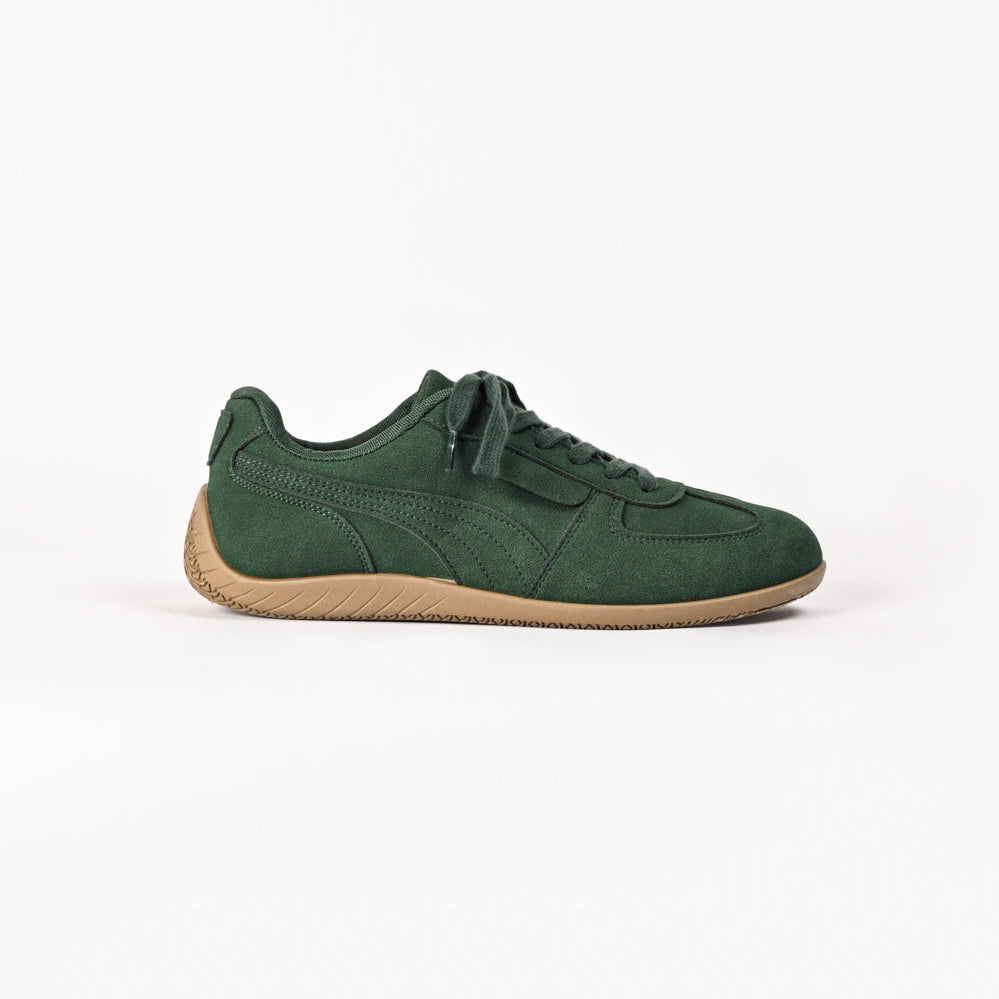 By Shaday Men's Forest Green Suede Trainers