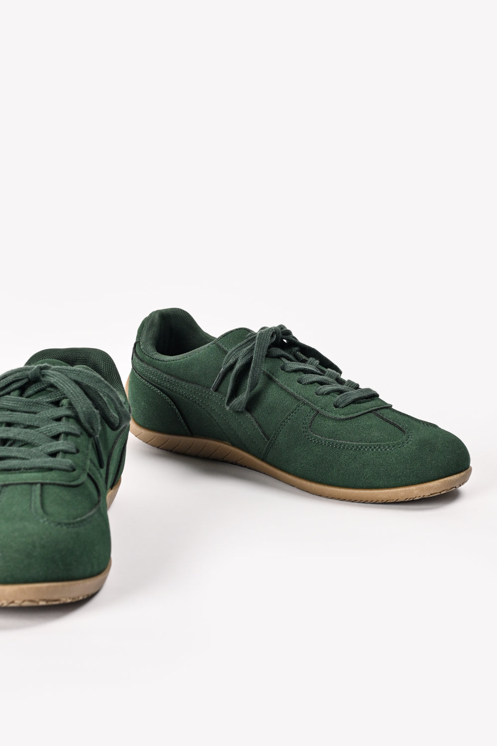 By Shaday Men's Forest Green Suede Trainers
