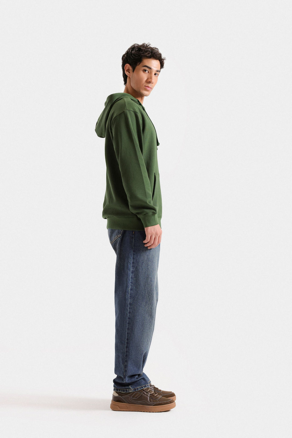 By Shaday Men's Basic Hoodie in Forest Green