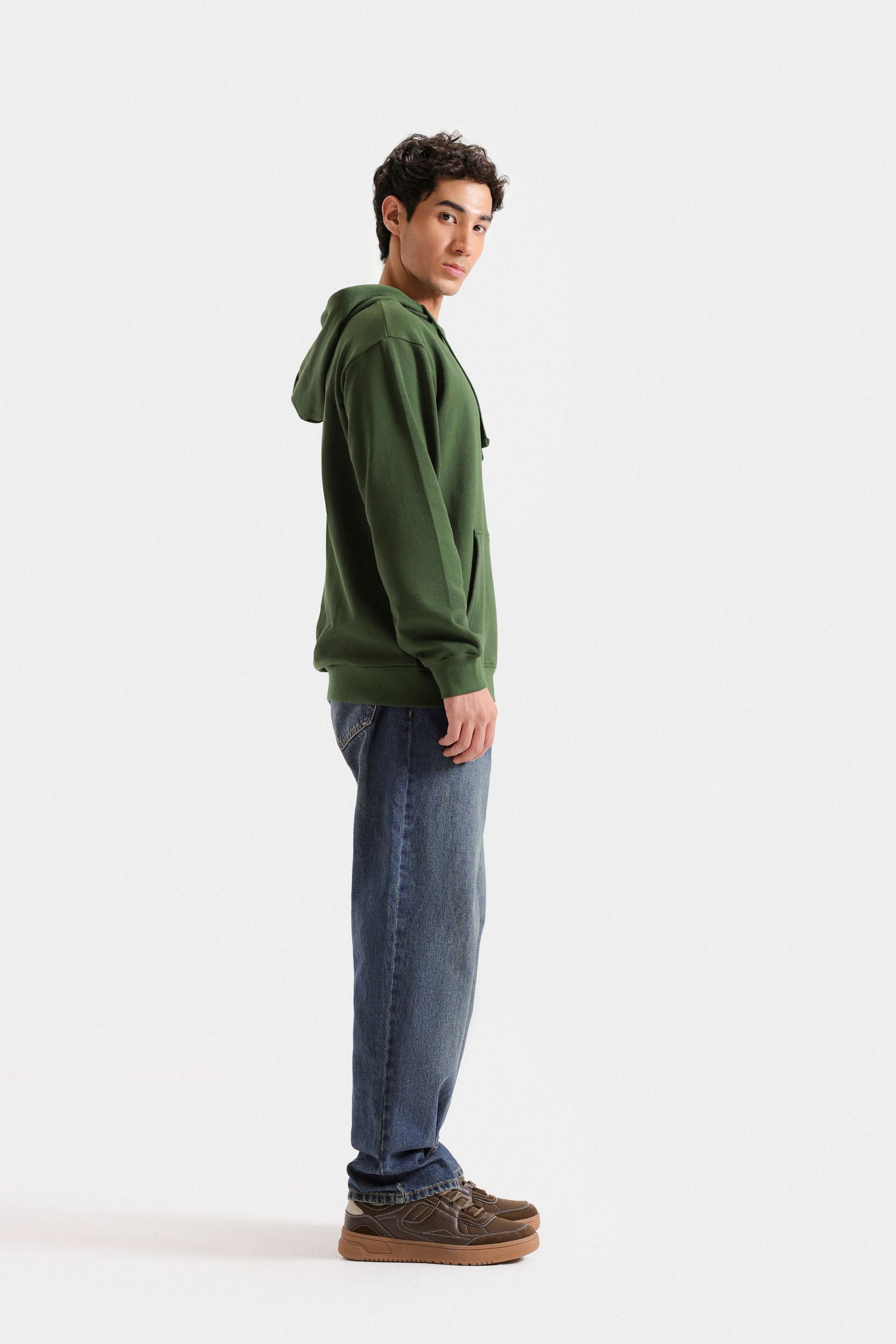 By Shaday Men's Basic Hoodie in Forest Green