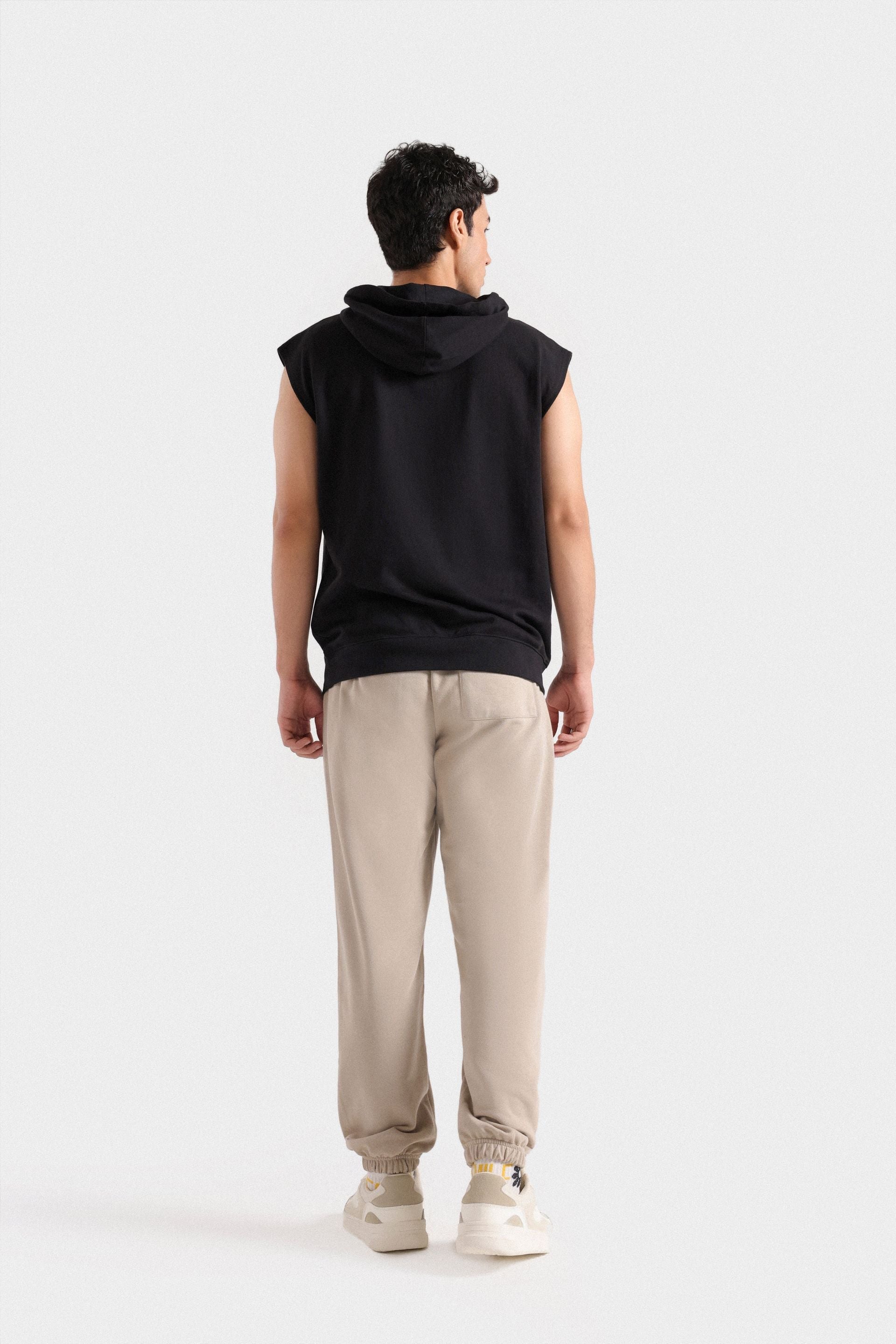By Shaday Men's Basic Vest Hoodie in Black