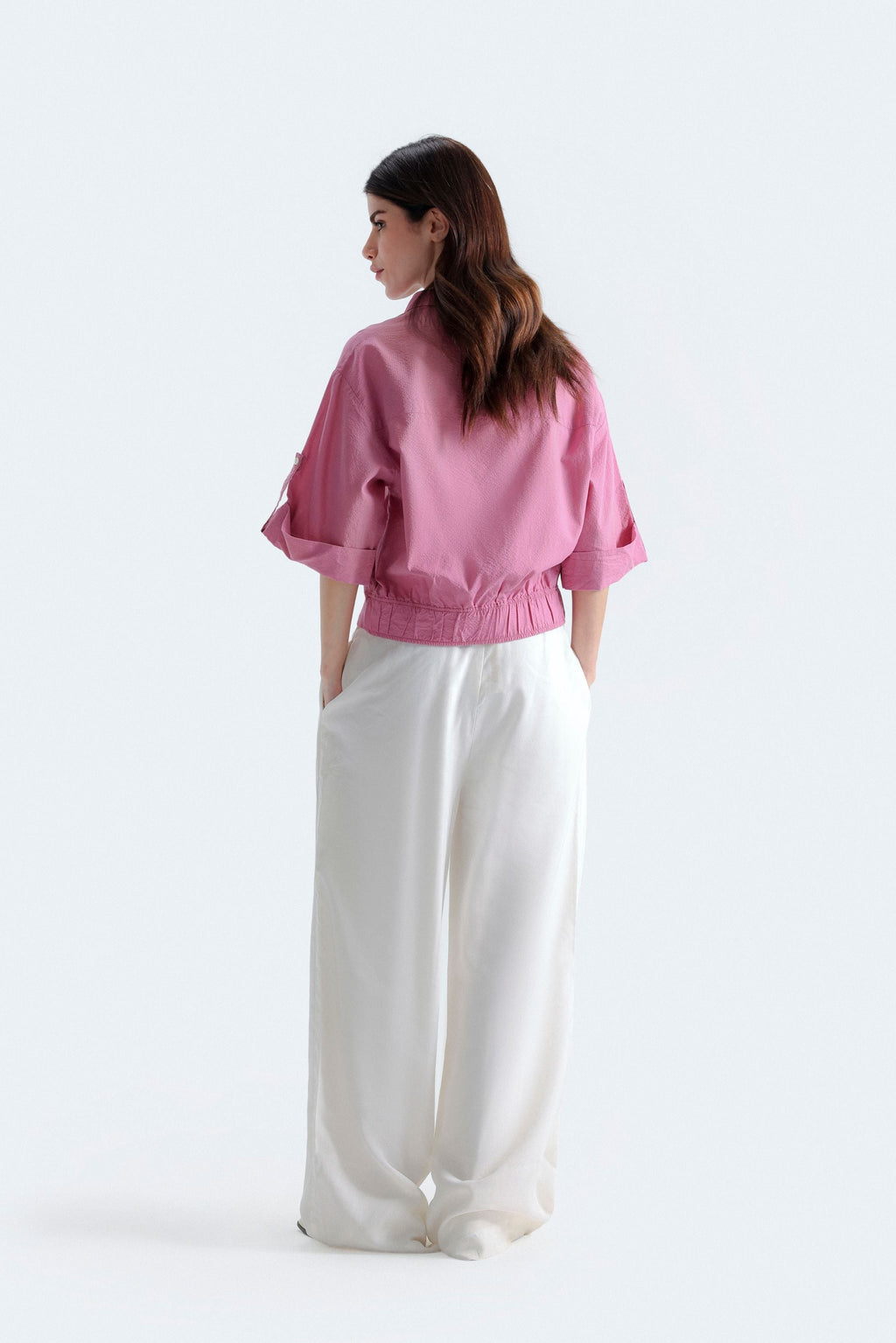 By Shaday Women's Extreme Wide Leg Trousers in Off White