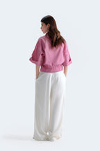 By Shaday Women's Extreme Wide Leg Trousers in Off White