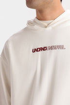 By Shaday Men's Slogan Print Hoodie in Off White