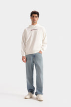 By Shaday Men's Slogan Print Hoodie in Off White