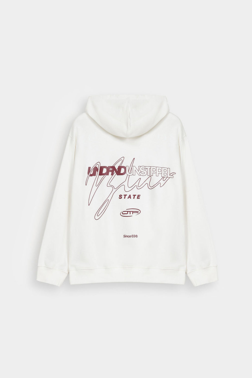 By Shaday Men's Slogan Print Hoodie in Off White