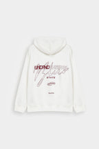 By Shaday Men's Slogan Print Hoodie in Off White