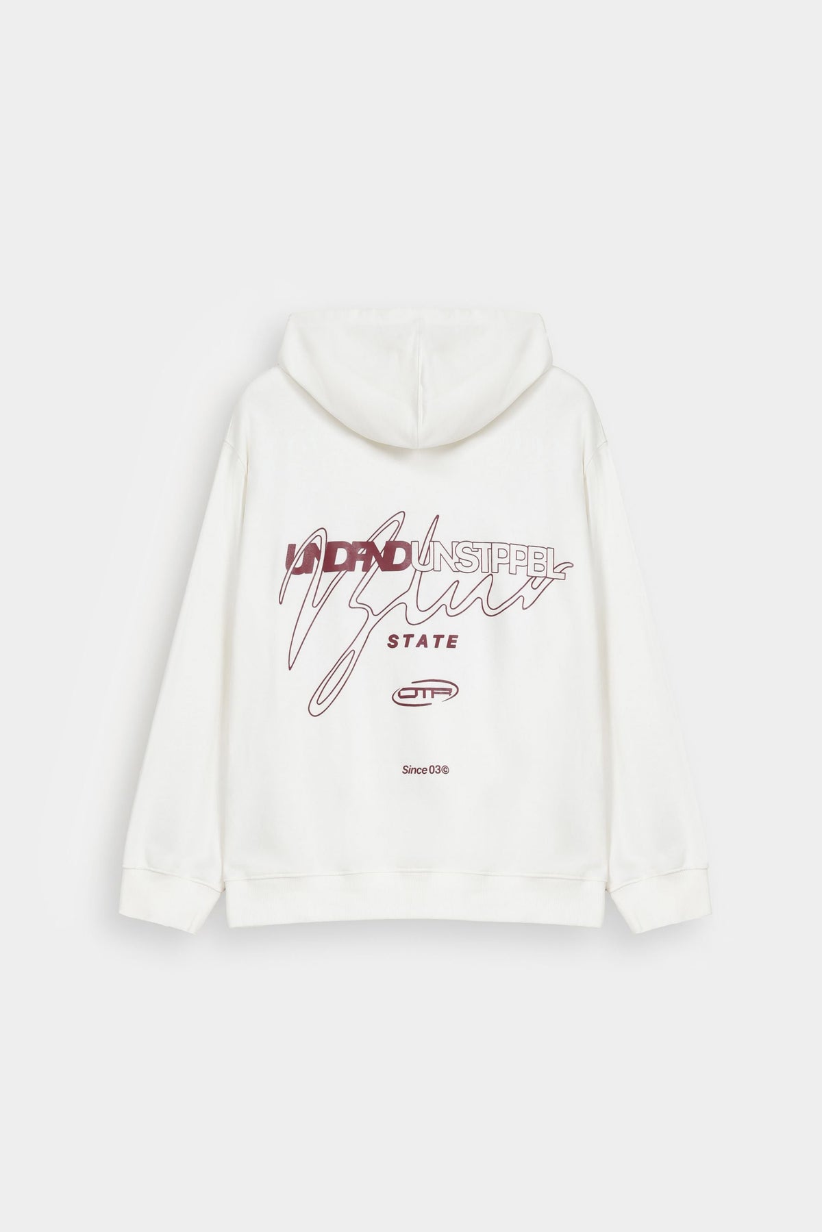 By Shaday Men's Slogan Print Hoodie in Off White