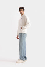 By Shaday Men's Slogan Print Hoodie in Off White