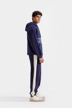 By Shaday Men's Slogan Print Hoodie in Dark Blue