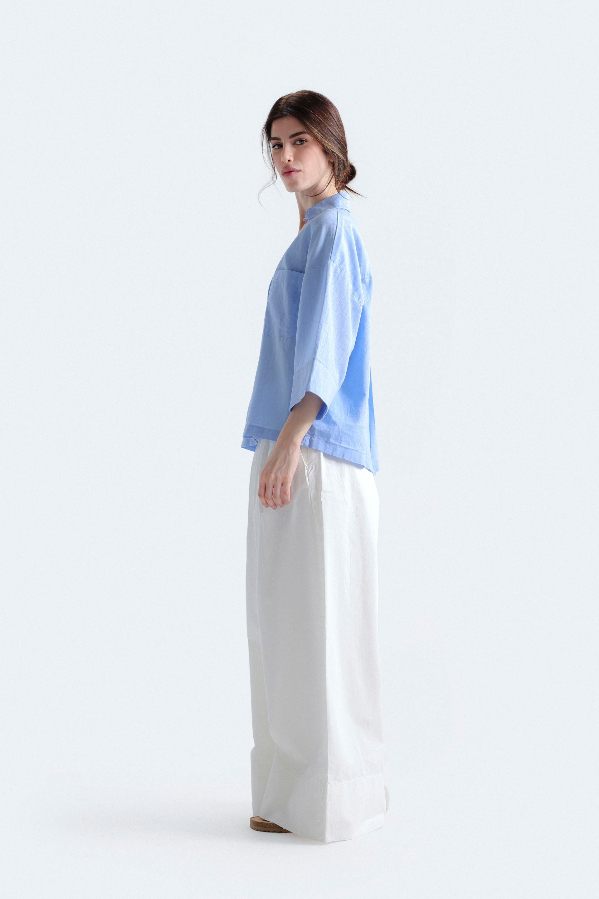 By Shaday Women's Extreme Wide Leg Pleated Pants in White