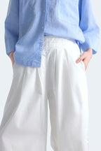 By Shaday Women's Extreme Wide Leg Pleated Pants in White