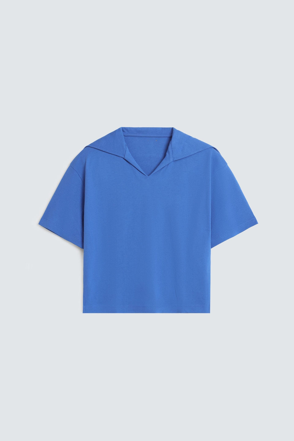 By Shaday Women's Boxy Fit V-Neck T-Shirt in Blue