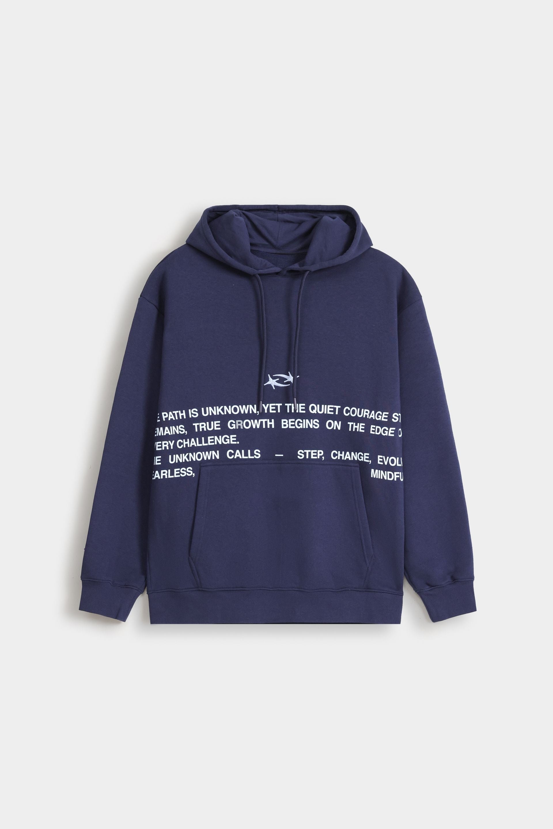 By Shaday Men's Slogan Print Hoodie in Dark Blue