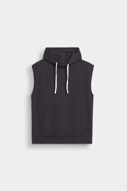By Shaday Men's Basic Vest Hoodie in Black