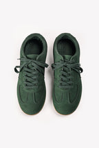 By Shaday Men's Forest Green Suede Trainers