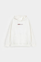By Shaday Men's Slogan Print Hoodie in Off White